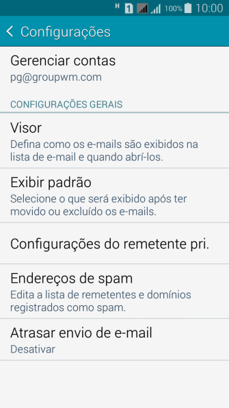 Pressione Gerenciar contas. Pressione Gerenciar contas.