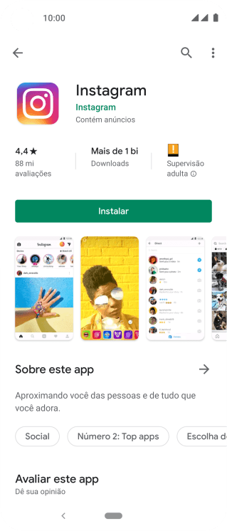Pressione Instalar, e siga as indicações da tela para instalar o app. Pressione Instalar, e siga as indicações da tela para instalar o app.