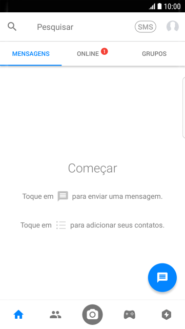 Pressione o ícone de nova mensagem. Pressione o ícone de nova mensagem.