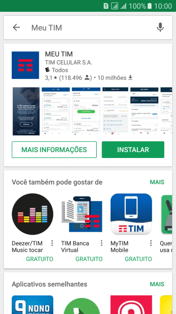 Pressione MEU TIM. Pressione MEU TIM.