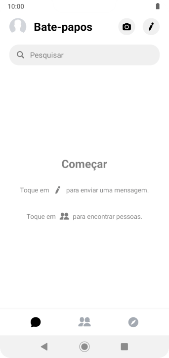Pressione o ícone de nova mensagem. Pressione o ícone de nova mensagem.