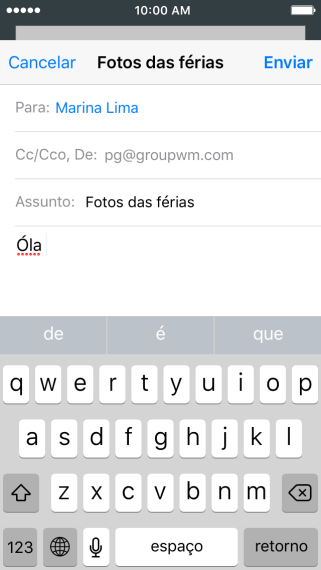 Pressione o campo de escrever, e mantenha-o pressionado até que o menu popup seja mostrado no visor. Pressione o campo de escrever, e mantenha-o pressionado até que o menu popup seja mostrado no visor.