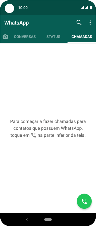 Pressione o ícone de nova chamada. Pressione o ícone de nova chamada.