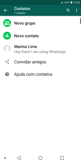 Pressione o ícone de busca, e digite as primeiras letras do nome do contato. Pressione o ícone de busca, e digite as primeiras letras do nome do contato.