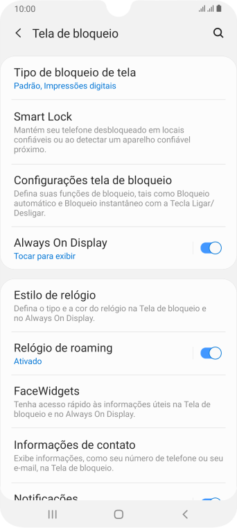 Pressione Tipo de bloqueio de tela, e insira o código de bloqueio extra que você criou anteriormente. Pressione Tipo de bloqueio de tela, e insira o código de bloqueio extra que você criou anteriormente.