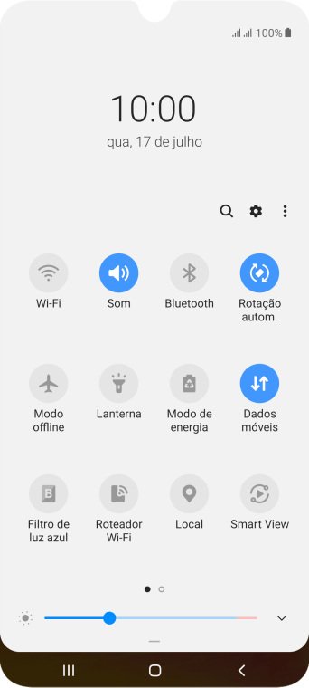 Pressione o ícone de configurações. Pressione o ícone de configurações.