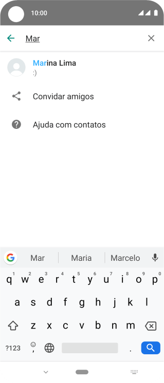 Pressione o contato desejado. Pressione o contato desejado.
