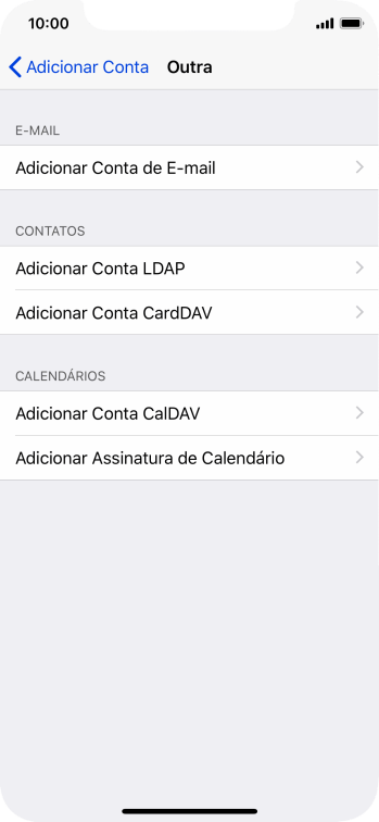 Pressione Adicionar Conta de E-mail. Pressione Adicionar Conta de E-mail.