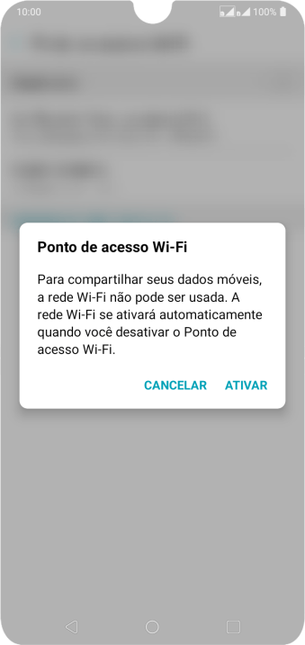 Se o Wi-Fi estiver ativado você deve pressionar ATIVAR. Se o Wi-Fi estiver ativado você deve pressionar ATIVAR.