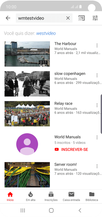 Pressione o vídeo desejado. Pressione o vídeo desejado.
