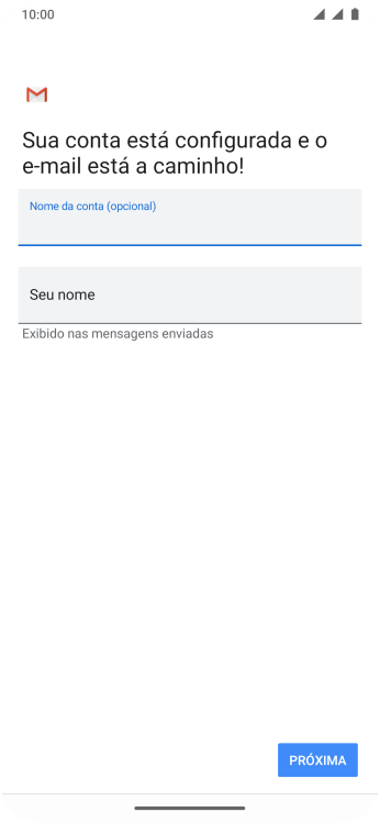 Pressione Seu nome, e digite o nome de remetente desejado. Pressione Seu nome, e digite o nome de remetente desejado.