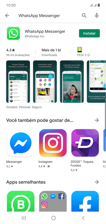 Pressione WhatsApp Messenger. Pressione WhatsApp Messenger.