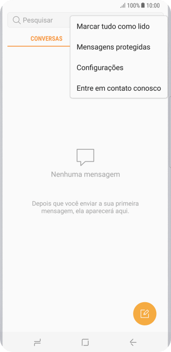 Pressione Configurações. Pressione Configurações.