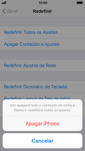 Pressione Apagar iPhone. Pressione Apagar iPhone.