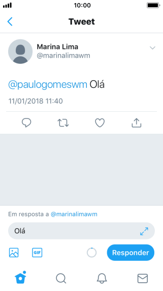 Escreva a resposta desejada, e pressione Responder. Escreva a resposta desejada, e pressione Responder.