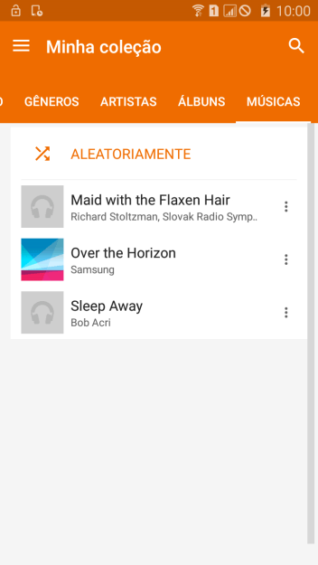 Pressione o arquivo de música desejado. Pressione o arquivo de música desejado.