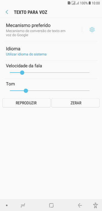 Pressione o ícone de configurações, e siga as instruções da tela para selecionar as configurações desejadas. Pressione o ícone de configurações, e siga as instruções da tela para selecionar as configurações desejadas.