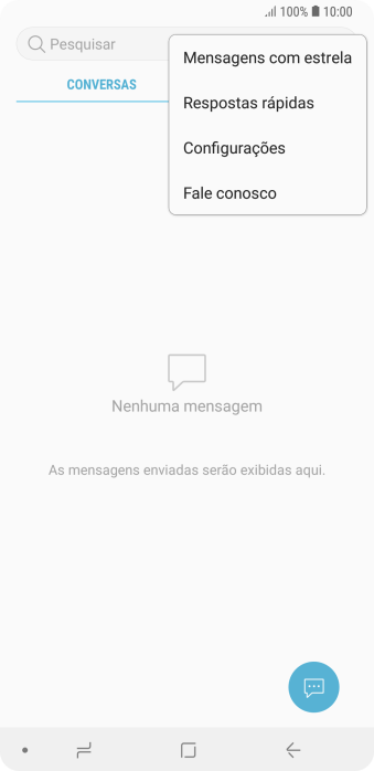 Pressione Configurações. Pressione Configurações.