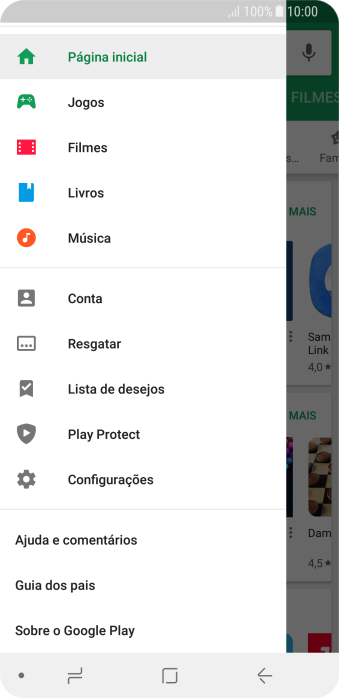 Pressione Configurações. Pressione Configurações.