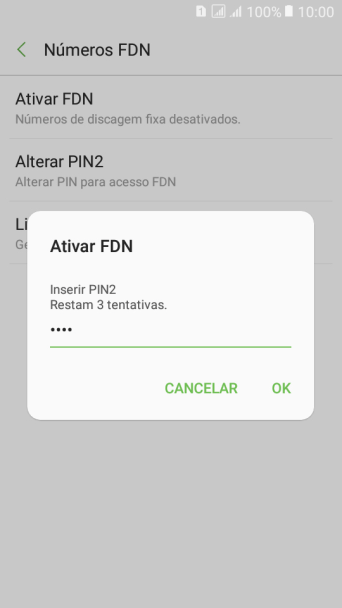 Digite o código PIN2, e pressione OK. Digite o código PIN2, e pressione OK.