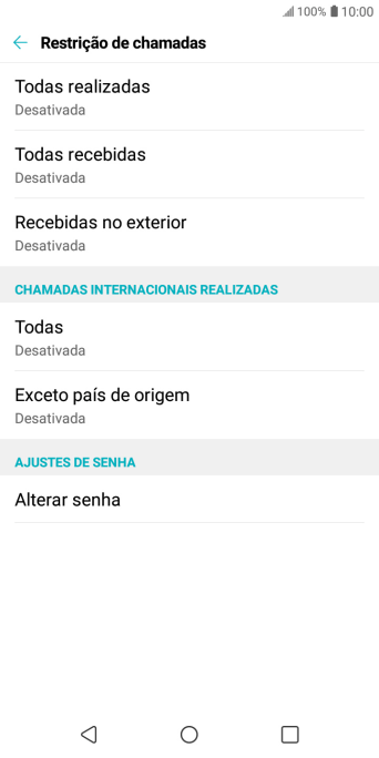 Pressione o tipo de bloqueio desejado. Pressione o tipo de bloqueio desejado.