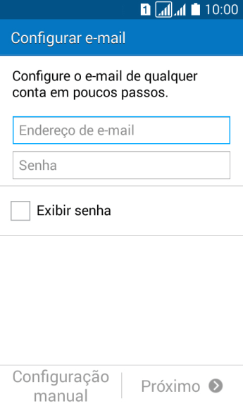 Pressione Endereço de e-mail, e digite o endereço de e-mail. Pressione Endereço de e-mail, e digite o endereço de e-mail.
