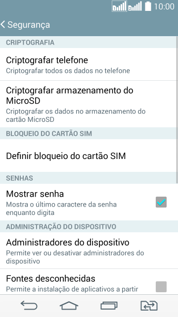 Pressione Definir bloqueio do cartão SIM. Pressione Definir bloqueio do cartão SIM.