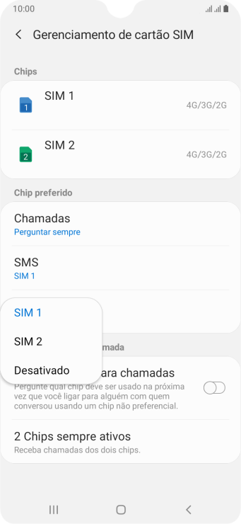 Pressione a configuração desejada. Pressione a configuração desejada.