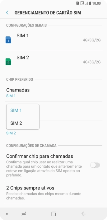 Pressione o chip desejado. Pressione o chip desejado.