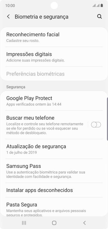 Pressione Impressões digitais. Pressione Impressões digitais.
