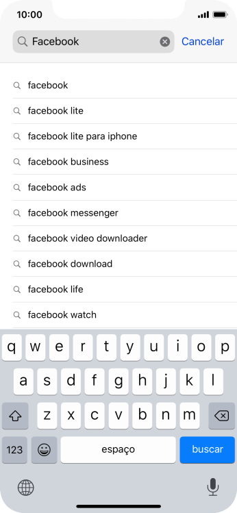 Digite Facebook, e pressione buscar. Digite Facebook, e pressione buscar.