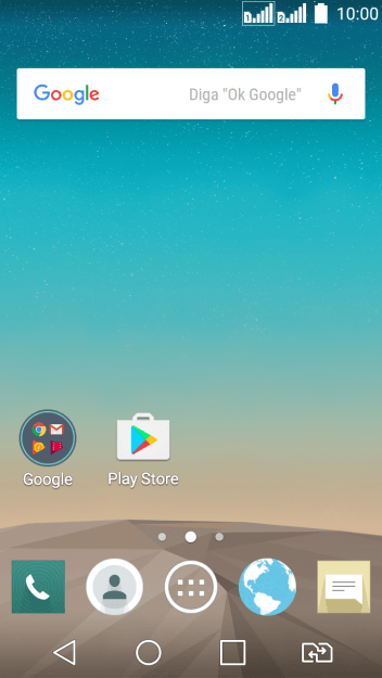 Pressione o ícone de navegador. Pressione o ícone de navegador.