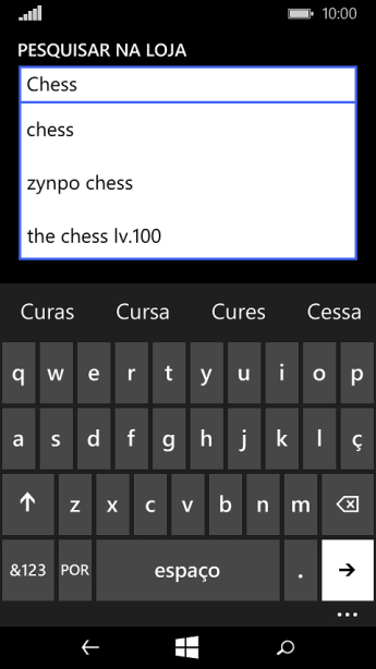 Insira o nome ou assunto do app desejado, e pressione a seta da direita. Insira o nome ou assunto do app desejado, e pressione a seta da direita.