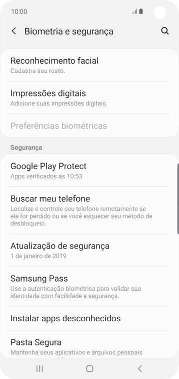 Pressione Impressões digitais. Pressione Impressões digitais.