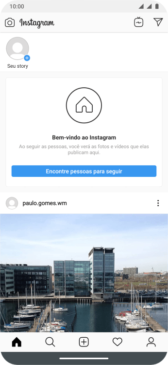 Pressione o ícone de busca. Pressione o ícone de busca.