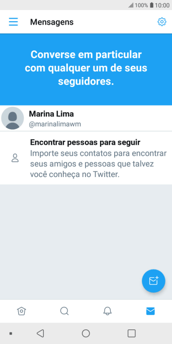 Pressione o ícone de nova mensagem. Pressione o ícone de nova mensagem.