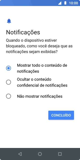 Pressione a configuração desejada. Pressione a configuração desejada.