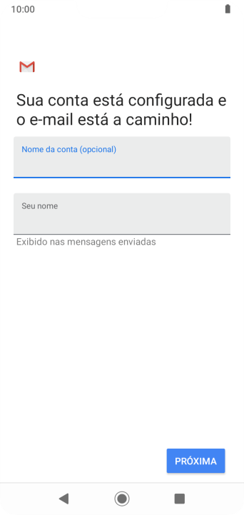 Pressione Seu nome, e digite o nome de remetente desejado. Pressione Seu nome, e digite o nome de remetente desejado.
