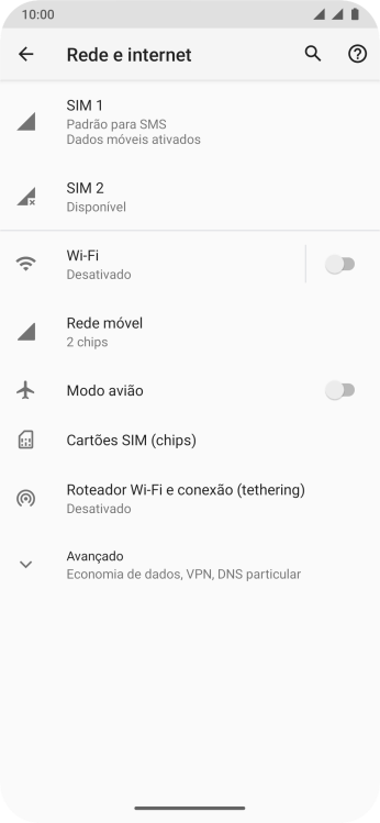 Pressione Cartões SIM (chips). Pressione Cartões SIM (chips).