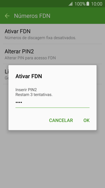Digite o código PIN2, e pressione OK. Digite o código PIN2, e pressione OK.
