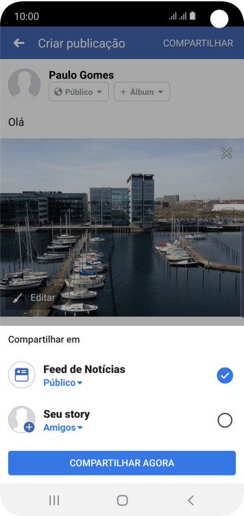 Pressione o campo ao lado das configurações desejadas. Pressione o campo ao lado das configurações desejadas.