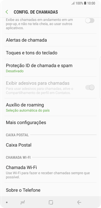 Pressione Mais configurações. Pressione Mais configurações.
