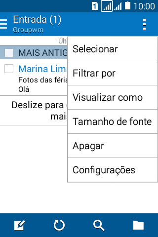 Pressione Configurações. Pressione Configurações.