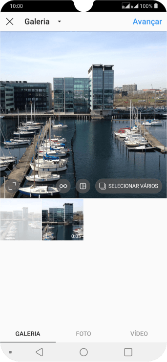 Pressione GALERIA, e navegue até a pasta desejada. Pressione GALERIA, e navegue até a pasta desejada.