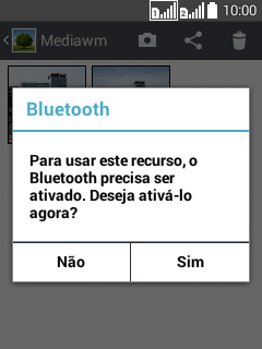 Se o Bluetooth estiver desativado, você deve pressionar Sim para ativá-lo. Se o Bluetooth estiver desativado, você deve pressionar Sim para ativá-lo.
