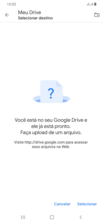Se você quiser criar uma nova pasta, deve pressionar o ícone de nova pasta, e seguir as instruções da tela para criá-la. Se você quiser criar uma nova pasta, deve pressionar o ícone de nova pasta, e seguir as instruções da tela para criá-la.