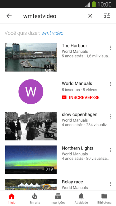 Pressione o vídeo desejado. Pressione o vídeo desejado.