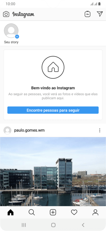 Pressione o ícone de busca. Pressione o ícone de busca.