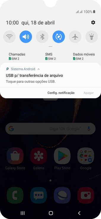 Pressione Toque para outras opções USB.. Pressione Toque para outras opções USB..