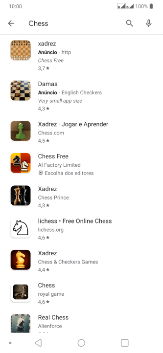 Pressione o app desejado. Pressione o app desejado.